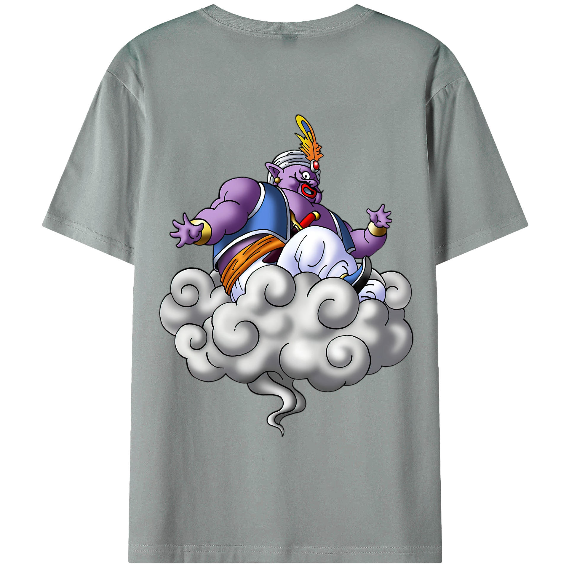 （画像用） ドラゴンクエスト Doragon Kuesuto Dragon Quest 綿100％ メンズ半袖Tシャツ（バックプリント） 通気性